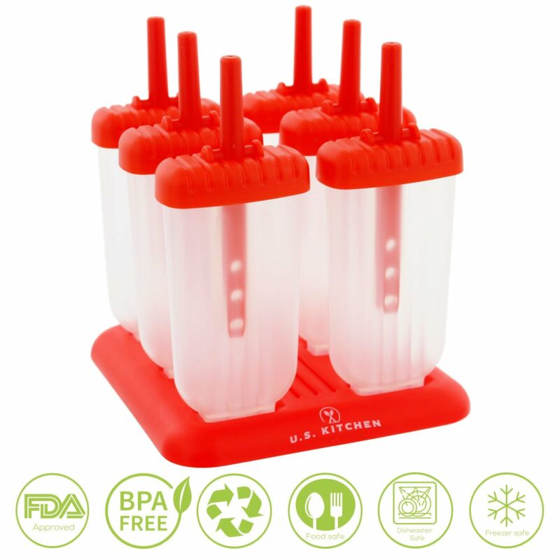 18 Pack Quality Frozen Ice Pop Popsicle Plastic Sticks Mold Form Maker BPA Free - Fresh Stock Dated February 2026