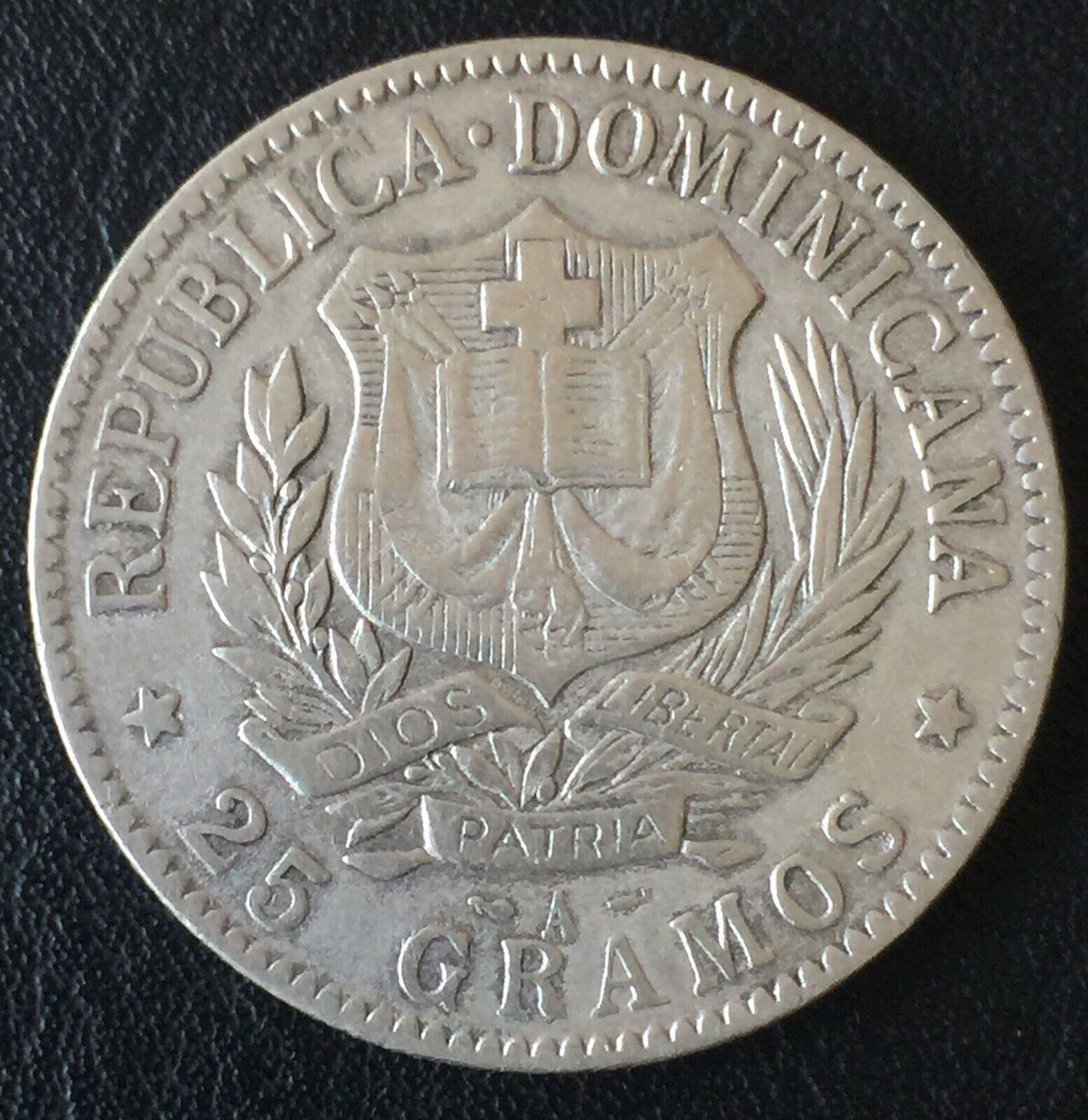 1897-A Dominican Republic One Peso Large Silver Coin - Fresh Stock Dated December 2025