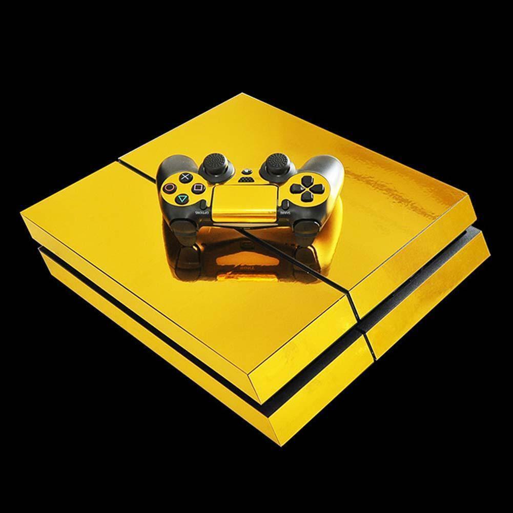 PS4 Skin & Controllers Skin Vinyl Cover Sticker For PlayStation 4 Gold USA Ship - Fresh Stock Dated February 2026