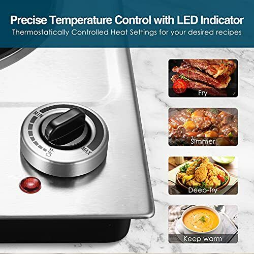Electric Hot Plate,Ceramic Countertop Infrared Burner Temperature Control, 1200W - Fresh Stock Dated February 2026