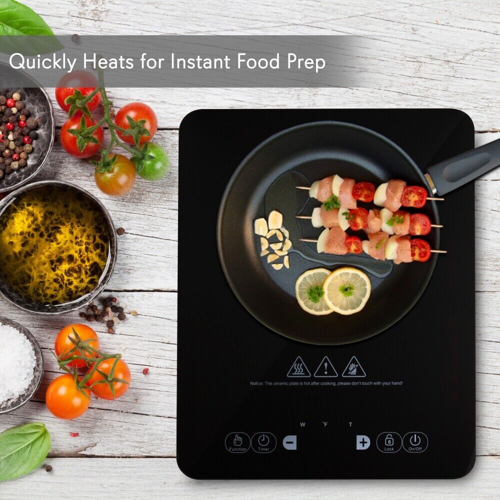Nutrichef Induction Cooktop -Digital Countertop Burner- Adjustable Temp Control - Fresh Stock Dated February 2026