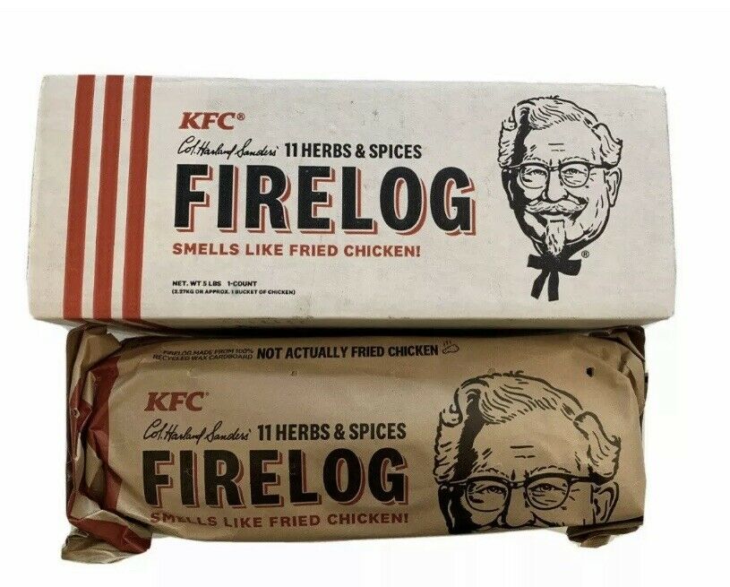 NIB KENTUCKY FRIED CHICKEN 11 HERBS & SPICES FIRELOG BY ENVIRO-LOG KFC - Fresh Stock Dated December 2025