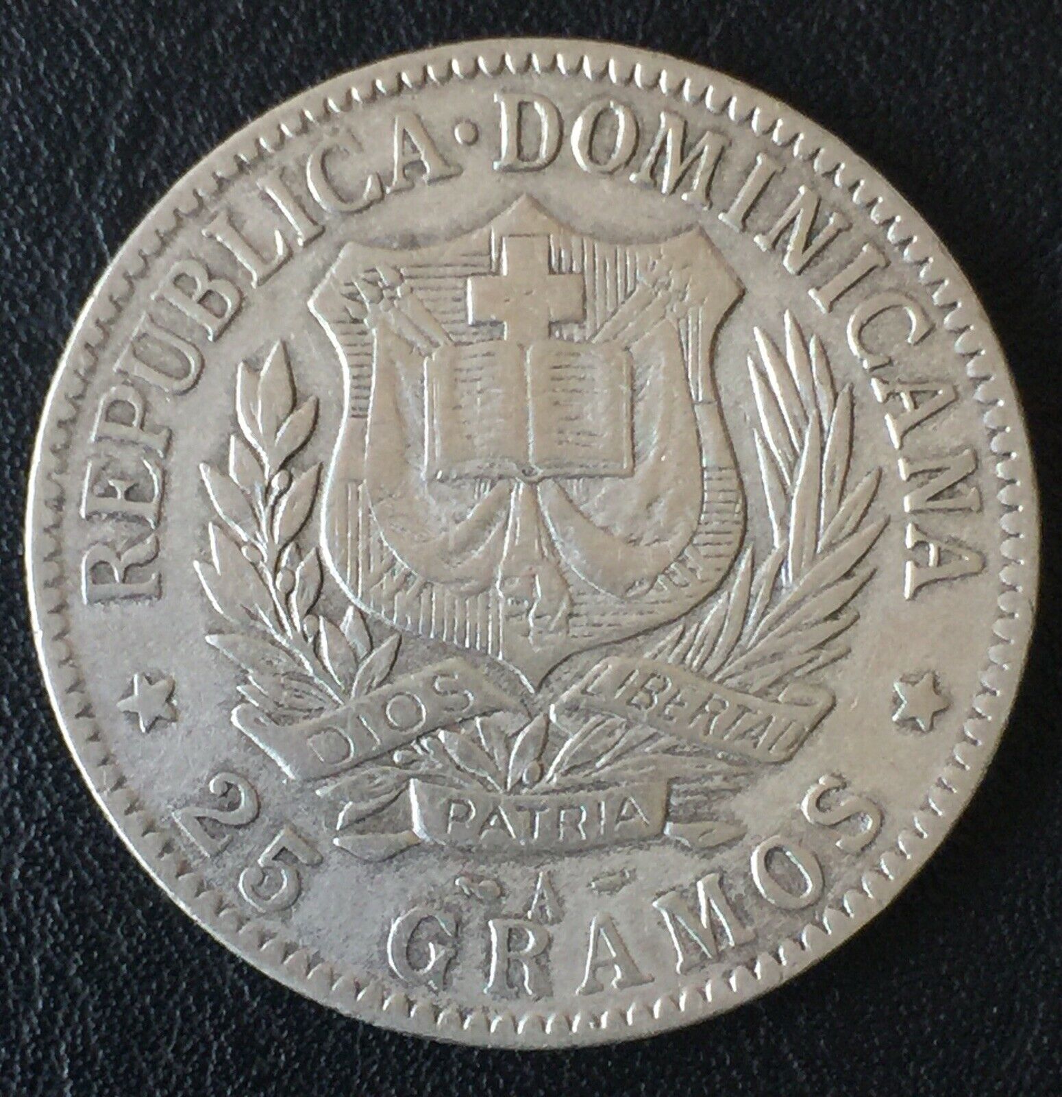 1897-A Dominican Republic One Peso Large Silver Coin - Fresh Stock Dated December 2025
