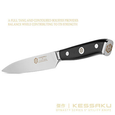 Kessaku Utility Knife - Dynasty Series - German HC Steel, G10 Full Tang, 5-Inch - Fresh Stock Dated January 2026
