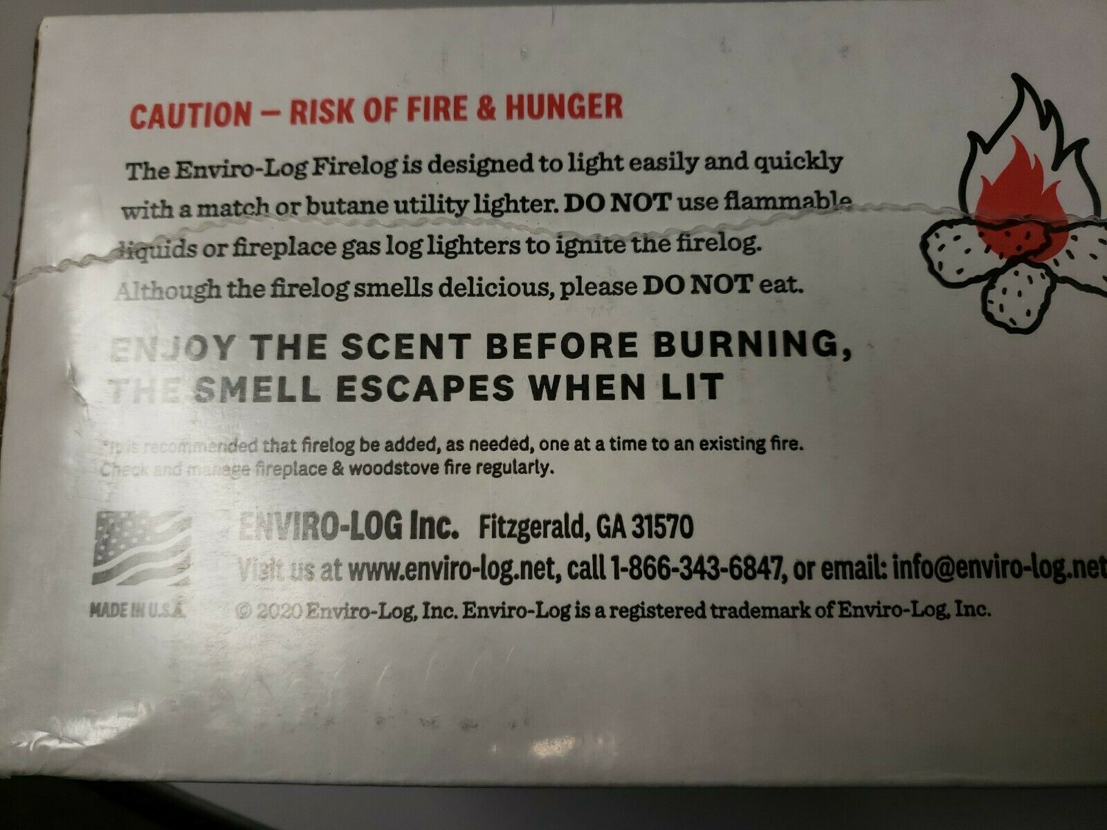 NIB KENTUCKY FRIED CHICKEN 11 HERBS & SPICES FIRELOG BY ENVIRO-LOG KFC - Fresh Stock Dated December 2025