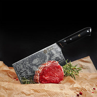 Kessaku Cleaver Butcher Knife Dynasty 67-Layer Japanese Damascus Steel, 7-Inch - Fresh Stock Dated January 2026
