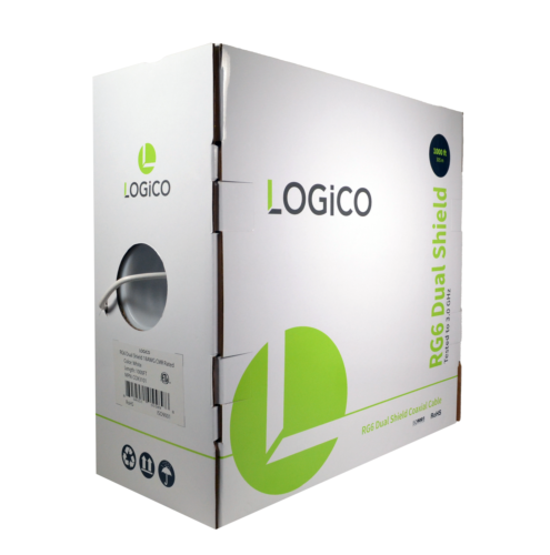 RG6 Coax Cable DualShield 1000FT White+Crimp Tool+50F-Type Compress ConnectorKit - Fresh Stock Dated December 2025