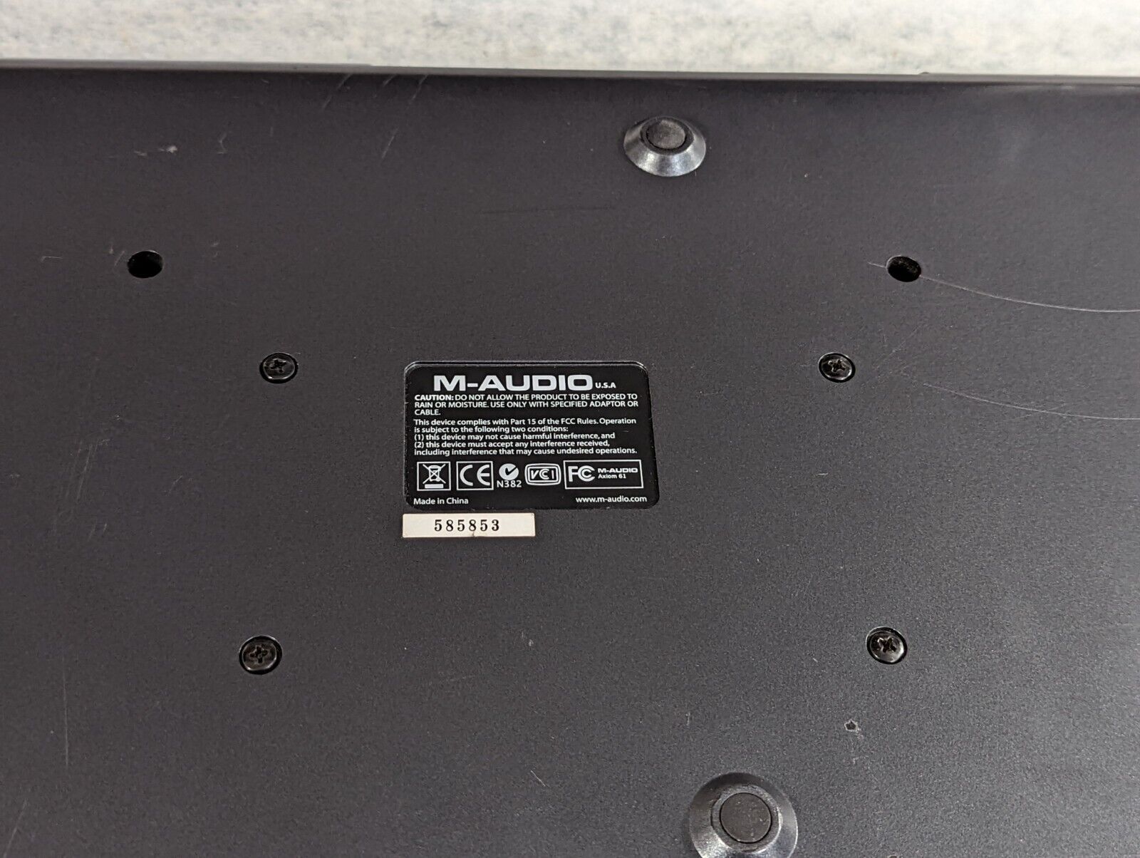 M-AUDIO Axiom 61 MIDI Keyboard Controller w/ Power Adapter and USB Cable TESTED - Fresh Stock Dated December 2025