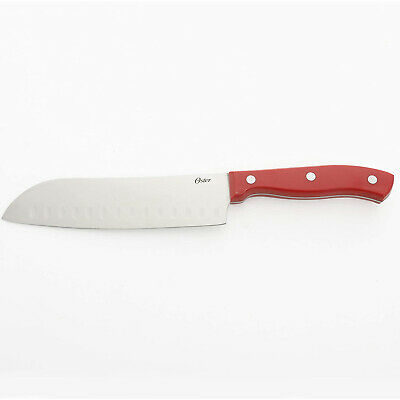 Oster Evansville 14 Piece Stainless Steel Kitchen Knife Cutlery Set, Red/Wood - Fresh Stock Dated January 2026