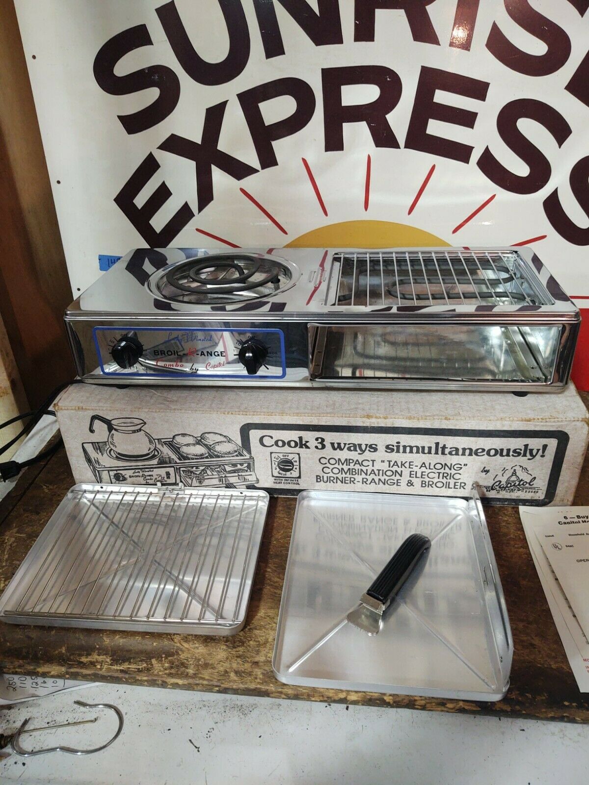 Vintage Lady Winsted Broil-R-Ange Combo Capitol Stove with Original Box Papers - Fresh Stock Dated February 2026