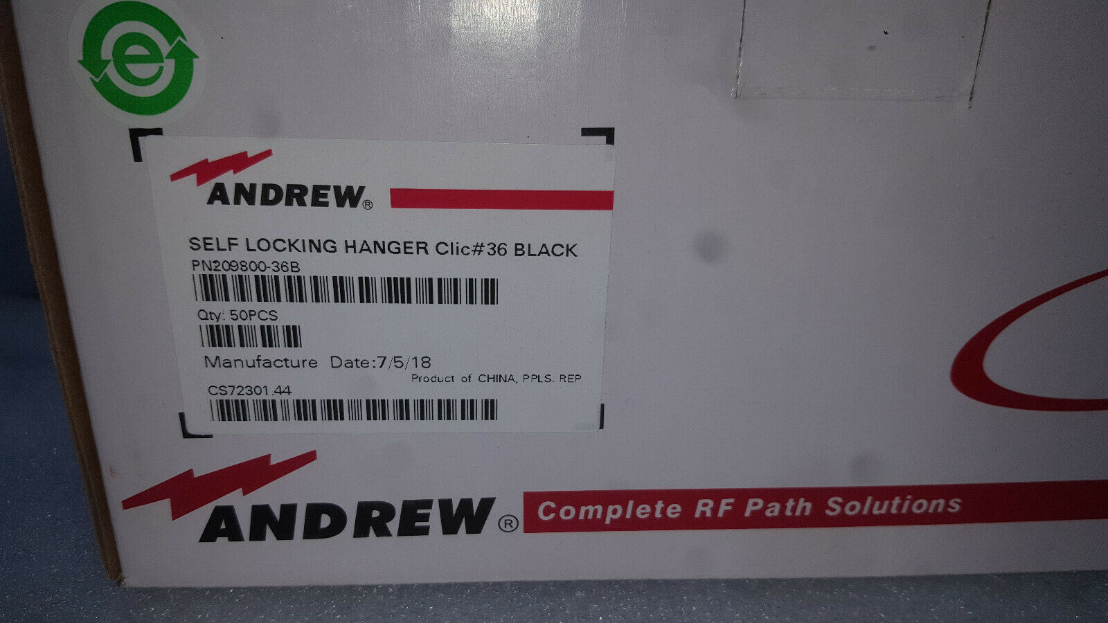 50 Andrew Type 209800-36B Self-Locking Hangers  1-1/4 in RADIAX Radiating cable - Fresh Stock Dated December 2025