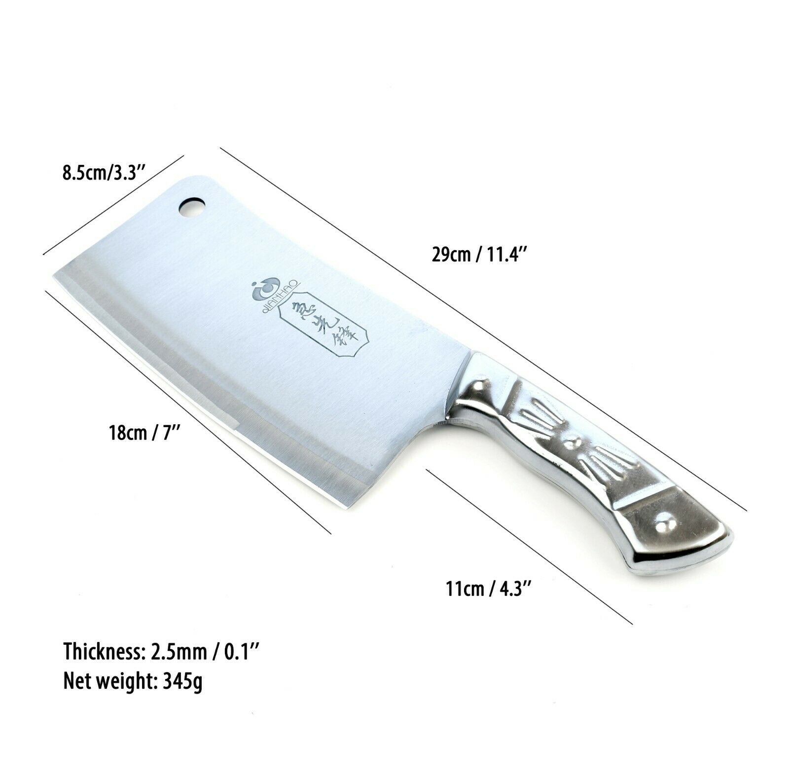 Kitchen 7'' Cleaver Knife Chopper Butcher Stainless Steel for Home Restaurant US - Fresh Stock Dated January 2026