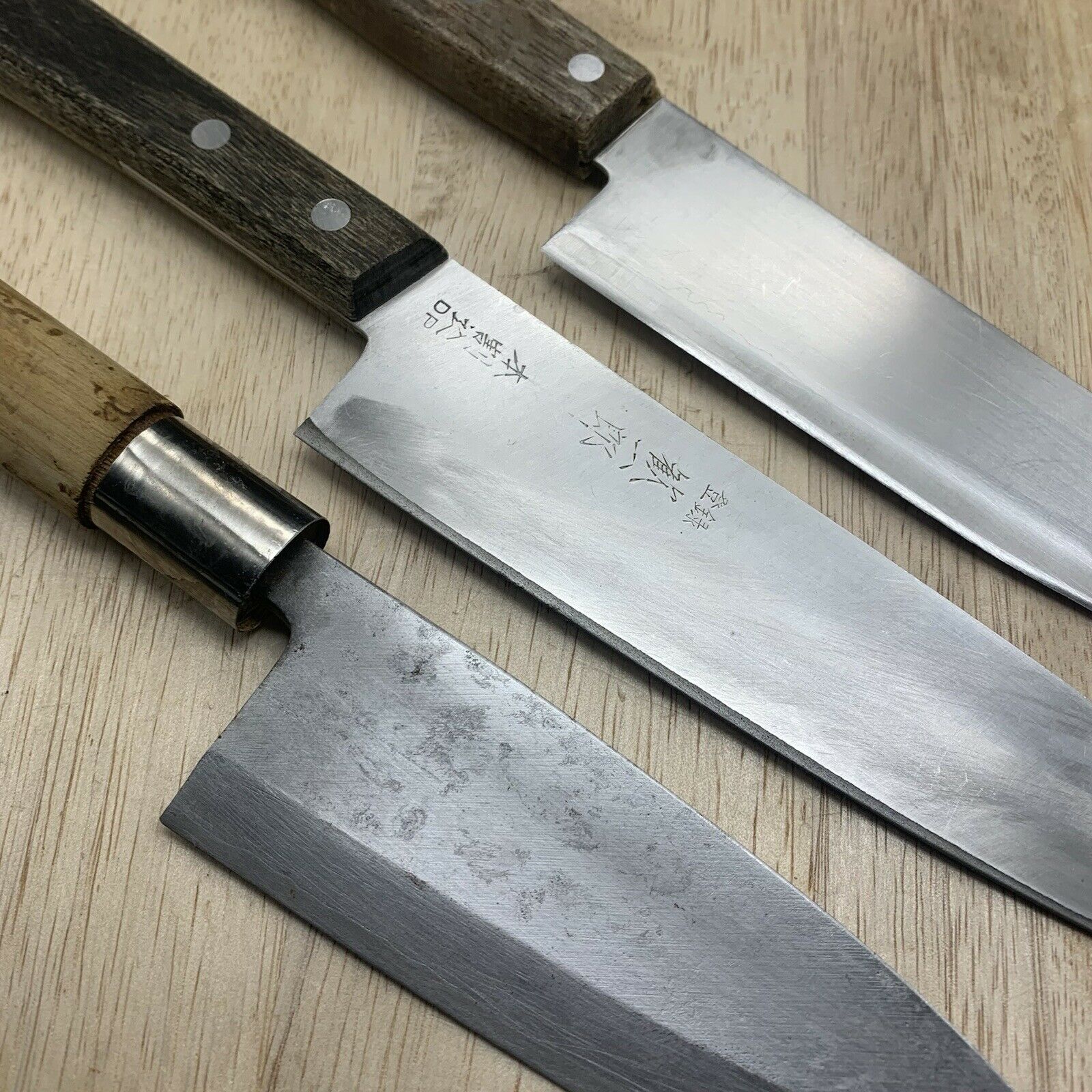 Damaged Lot of three Japanese Chef's Kitchen Knives  From Japan ST496 - Fresh Stock Dated January 2026