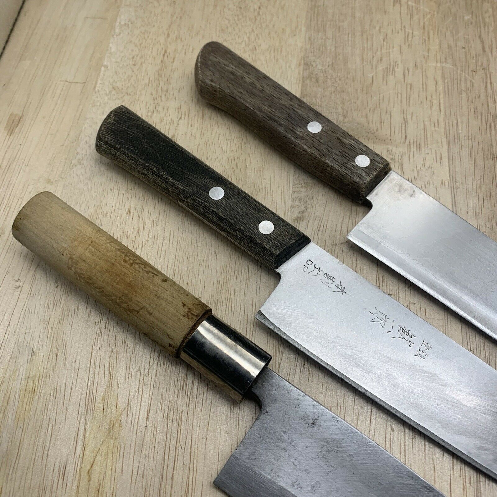 Damaged Lot of three Japanese Chef's Kitchen Knives  From Japan ST496 - Fresh Stock Dated January 2026
