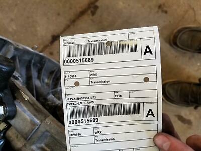 2018 SUBARU WRX *Transmission* Manual; 21f0886 - Fresh Stock Dated December 2025