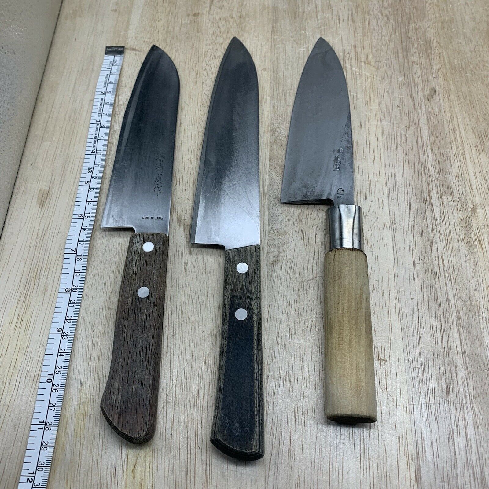 Damaged Lot of three Japanese Chef's Kitchen Knives  From Japan ST496 - Fresh Stock Dated January 2026