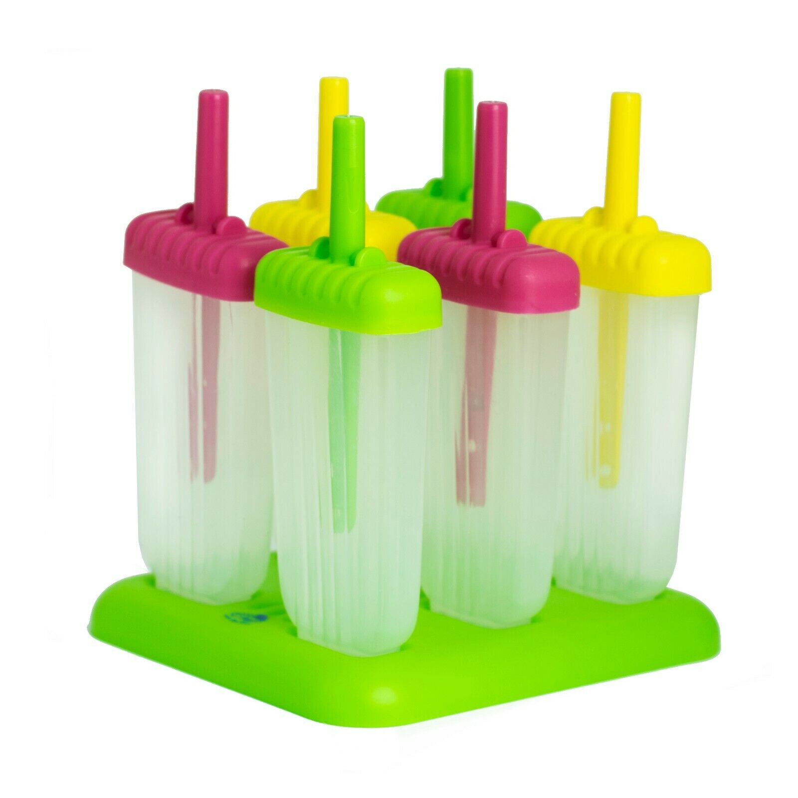 Assorted Ice Pop Maker Popsicle Mold Set of 6 With Tray and Drip Guard - Fresh Stock Dated February 2026