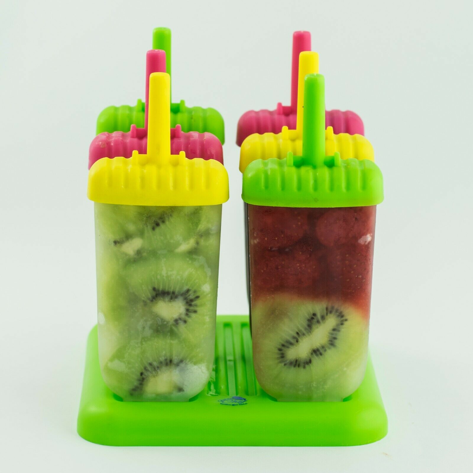 Assorted Ice Pop Maker Popsicle Mold Set of 6 With Tray and Drip Guard - Fresh Stock Dated February 2026