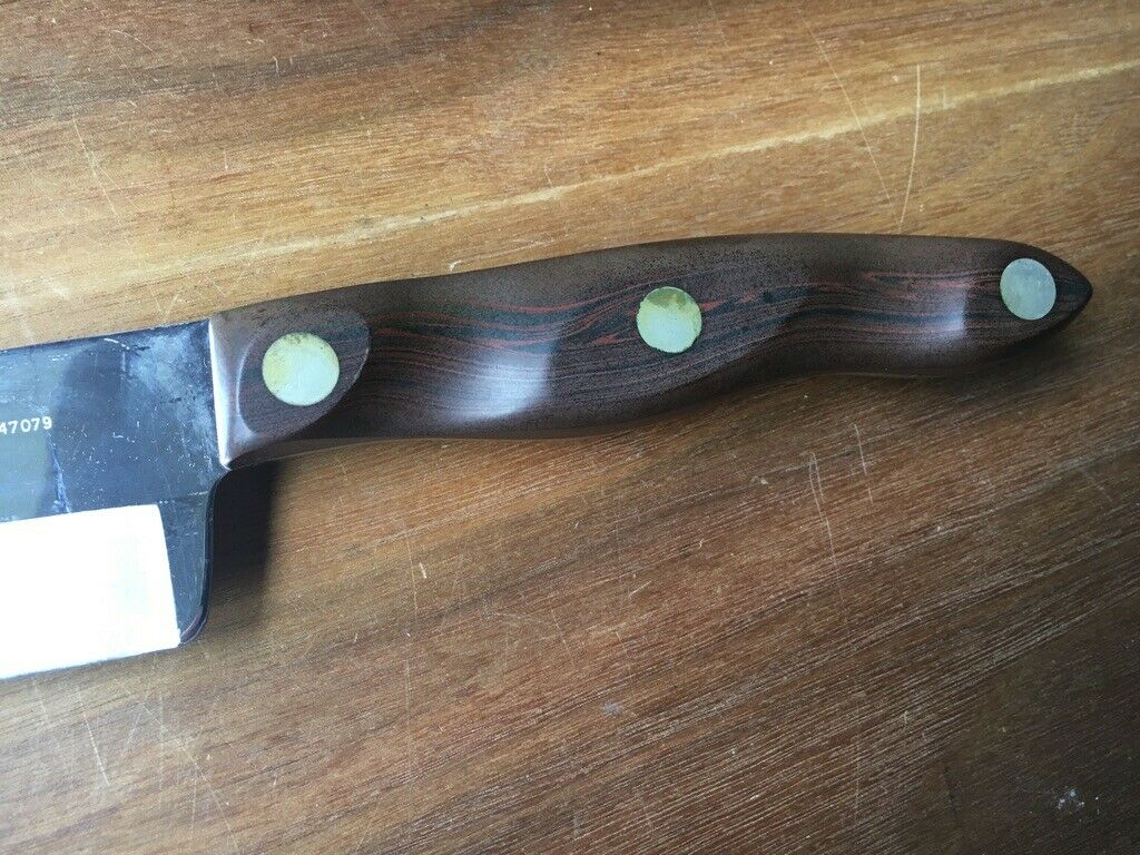 CUTCO NO. 25 Butcher carving Knife BROWN WOOD HANDLE MADE IN USA EX++ - Fresh Stock Dated January 2026