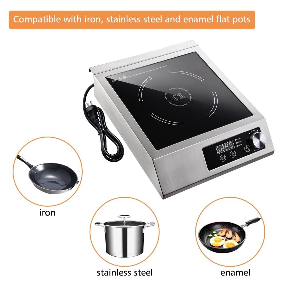 3500W Commercial Portable Induction Cooktop Electric Countertop Cooker Stove - Fresh Stock Dated February 2026