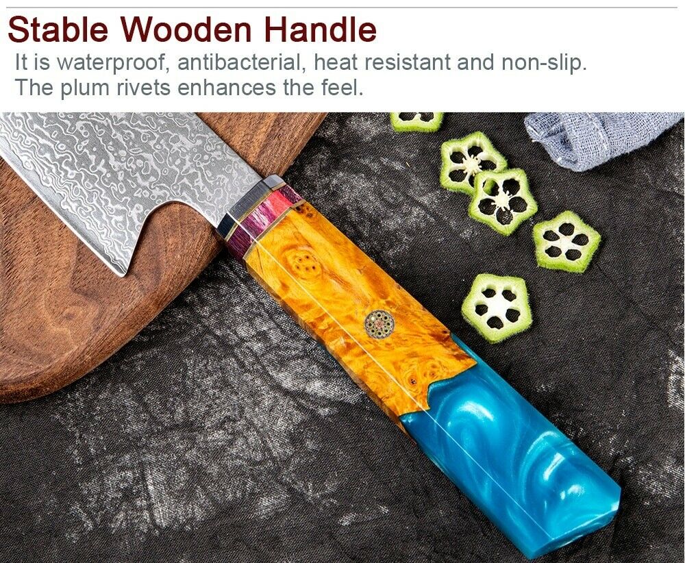 8 Inch Damascus Kitchen Knife Japan VG10 Steel Professional Kiritsuke Chef knife - Fresh Stock Dated January 2026