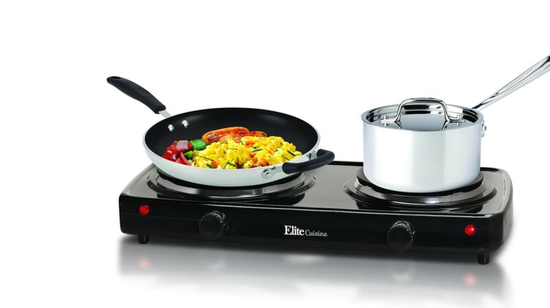 Electric Double Burner Hot Plate Heating Cooking Stove Portable Camping Burner - Fresh Stock Dated February 2026