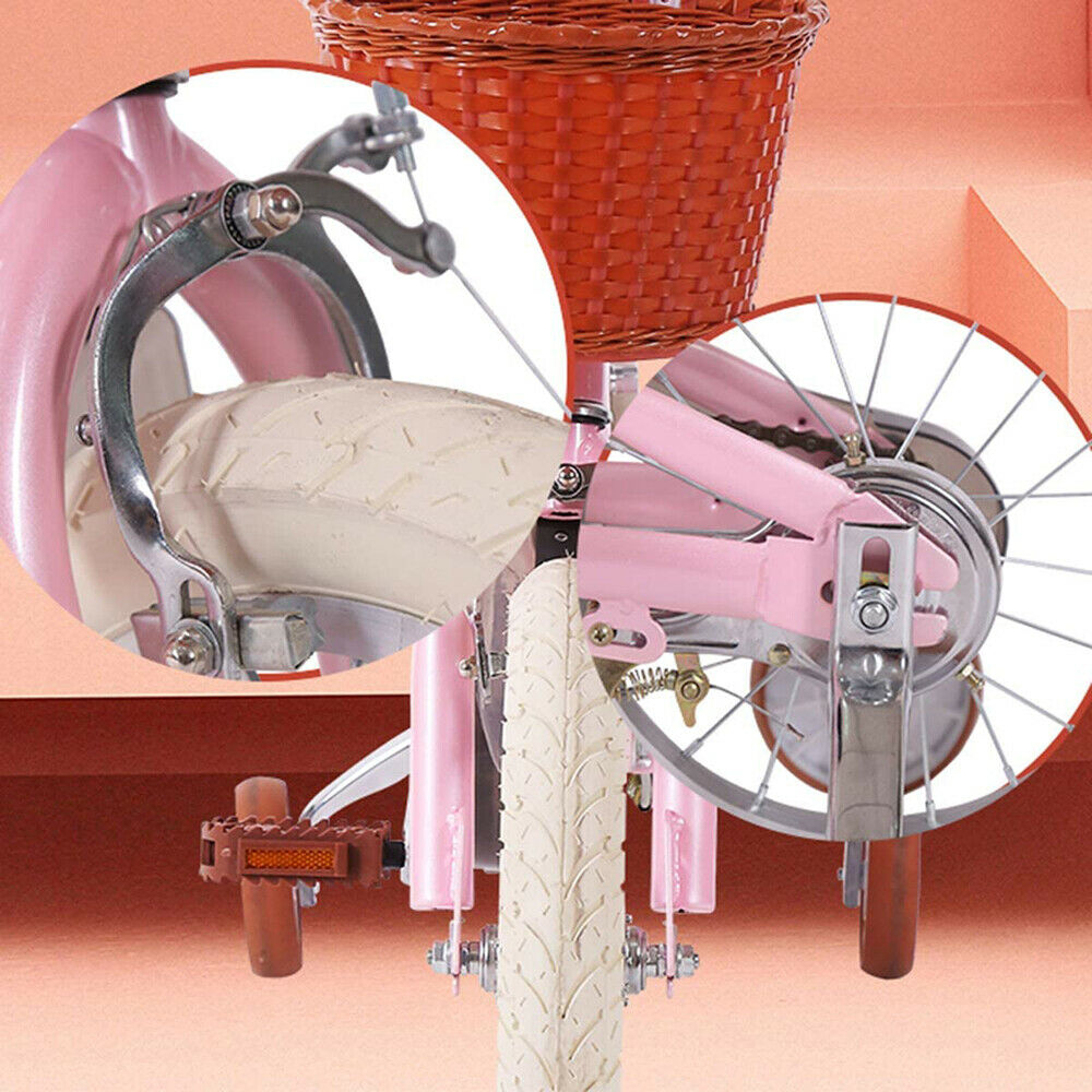 Phoenix 18inch Kids Bike Pink Yellow With Training Wheels For Ages 3-12 Chilren - Fresh Stock Dated December 2025