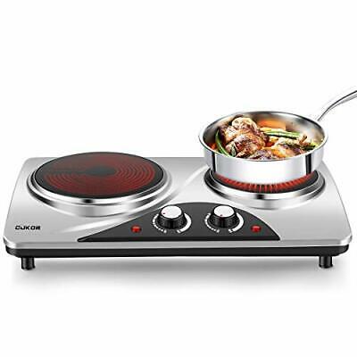 Electric Hot Plate, 1800W Portable Electric Stove,Infrared Double Burner,Heat - Fresh Stock Dated January 2026
