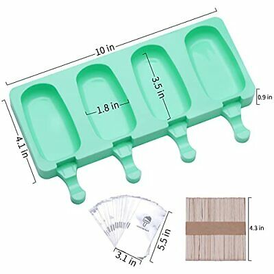 Popsicle Molds Set of 2, Cake Pop Mold, 4 Cavities Ice Pop Molds, Homemade - Fresh Stock Dated February 2026