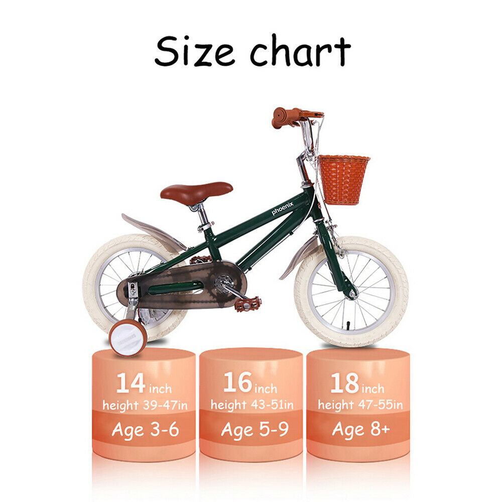 Phoenix 18inch Kids Bike Pink Yellow With Training Wheels For Ages 3-12 Chilren - Fresh Stock Dated December 2025