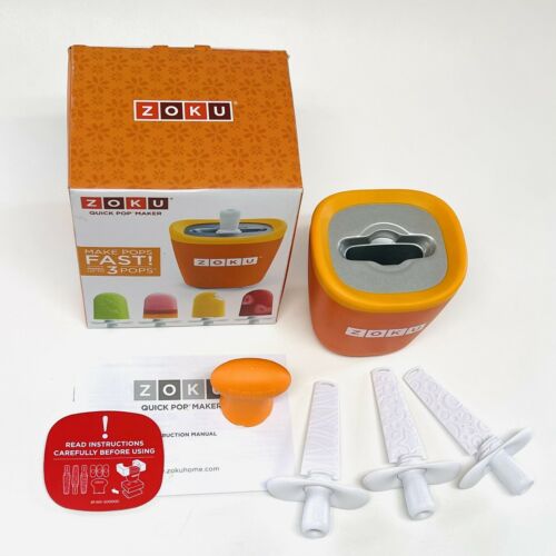 Zoku Single Quick Pop Maker, Make Popsicles in as Little as 7 Minutes, Orange - Fresh Stock Dated February 2026