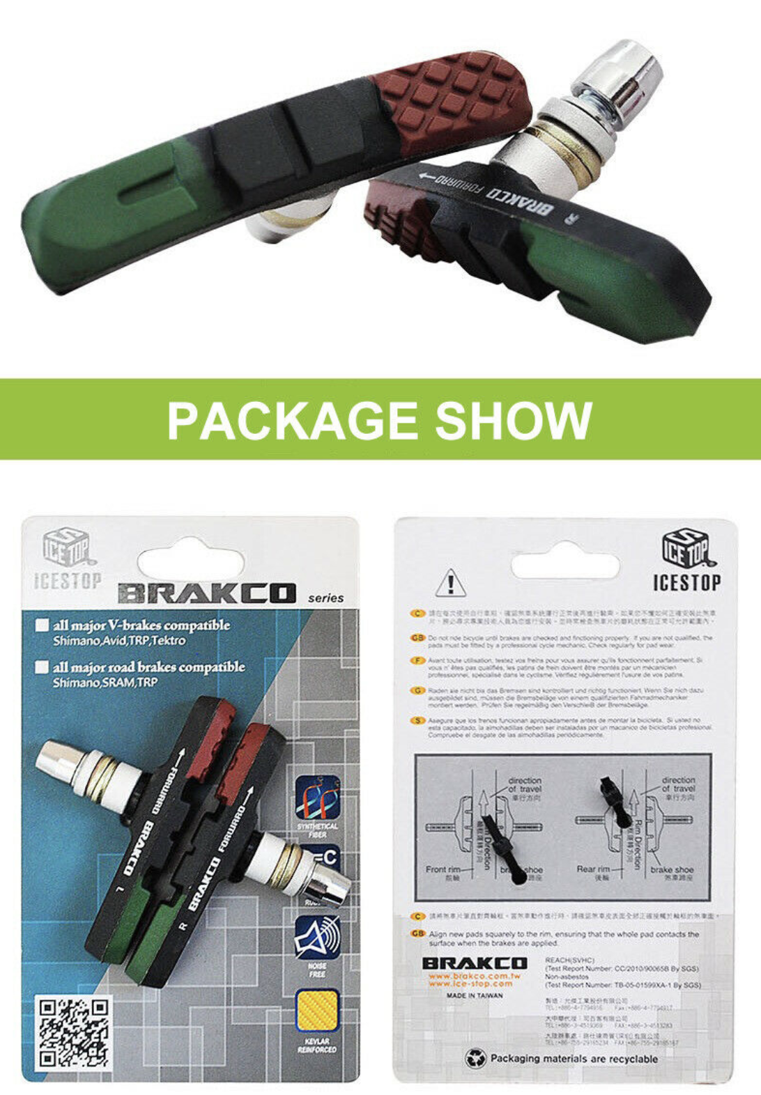 3 in 1 Professional High-Quality Mountain Bicycle Brake Pads Block Bike 2/4PCS - Fresh Stock Dated December 2025