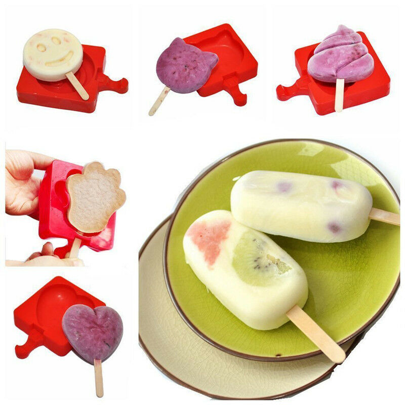 Silicone Pop Popsicle Mold Frozen Ice Lolly Mould Tray Pan Ice Cream Maker Tool - Fresh Stock Dated January 2026