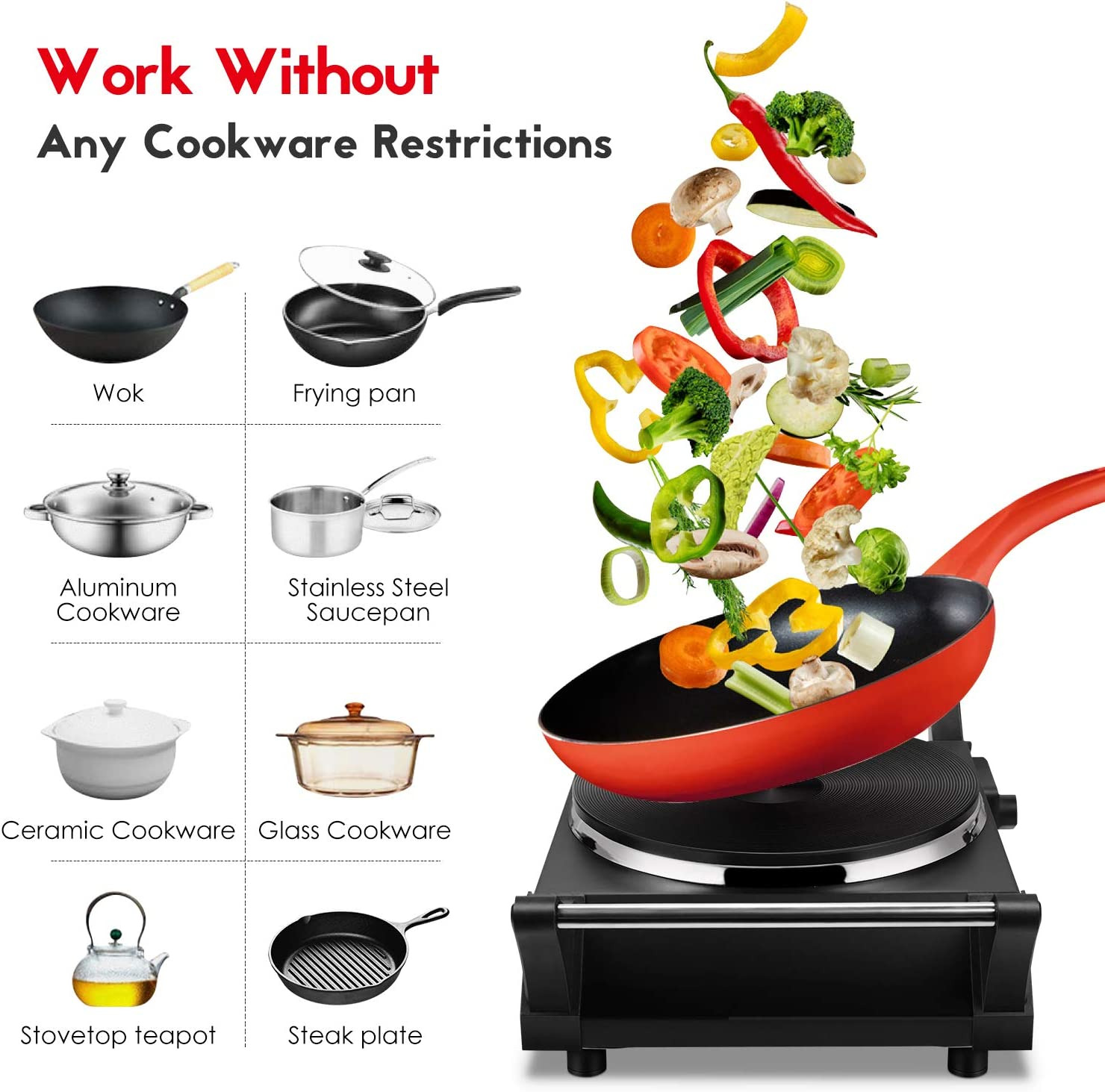 Techwood Hot Plate Portable Electric Stove 1500W Countertop Single Burner with A - Fresh Stock Dated February 2026