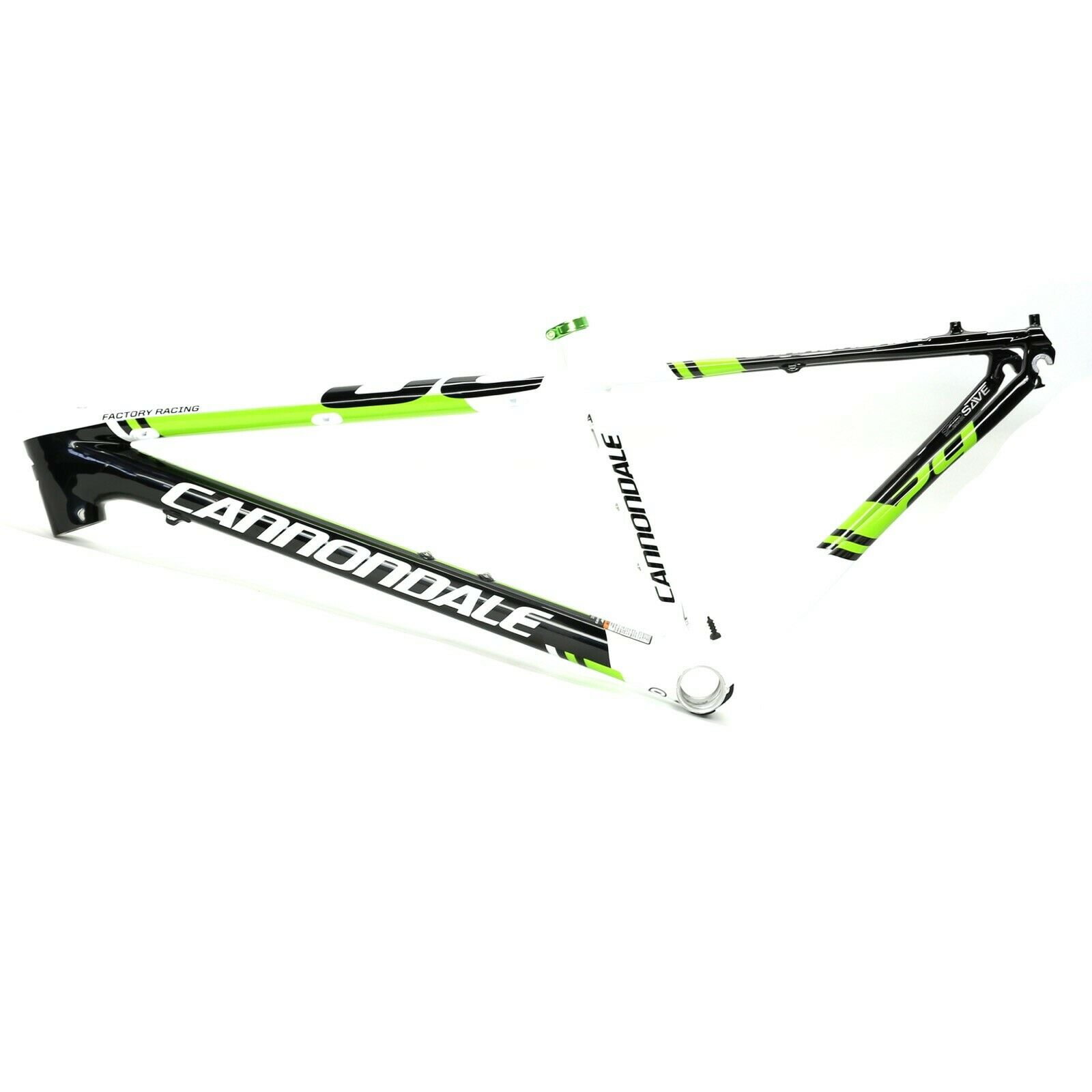 Cannondale 2014 F29 Hi-Mod Carbon Frame Only Small Green, White, + Black NOS - Fresh Stock Dated December 2025
