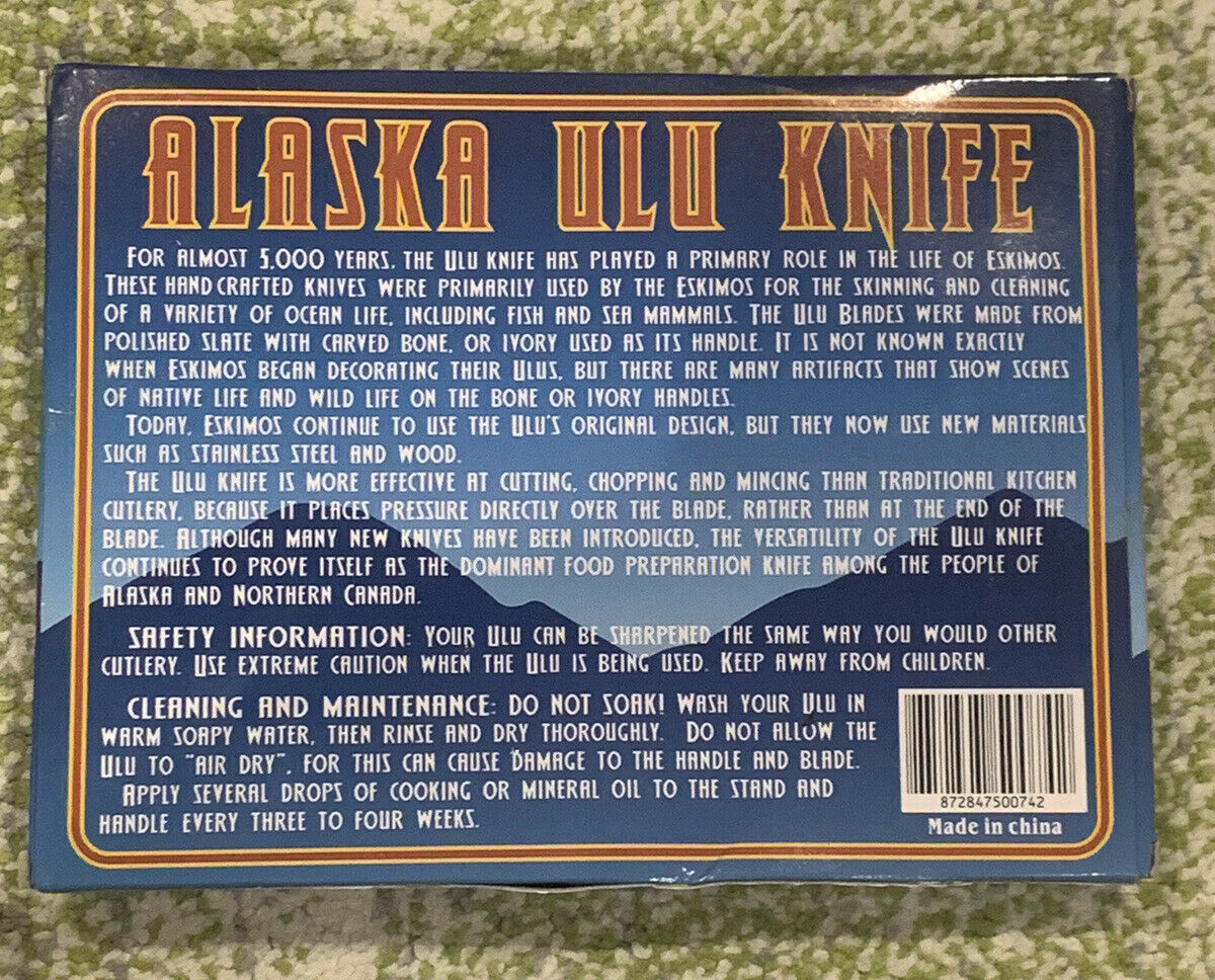 Alaska Cutlery Ulu Knife & Stand - NEW - Fresh Stock Dated January 2026