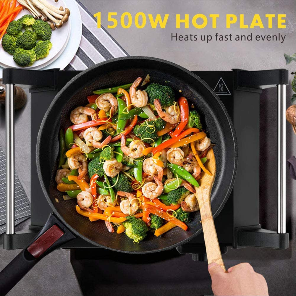 Techwood Hot Plate Portable Electric Stove 1500W Countertop Single Burner with A - Fresh Stock Dated February 2026