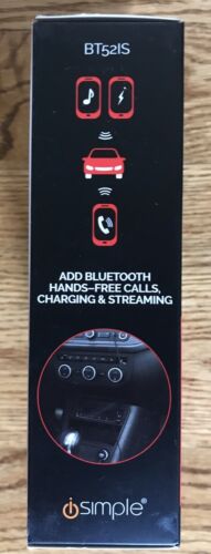 iSimple Bluetooth for Vehicle Music Streaming Handsfree Calling &Charging BT52IS - Fresh Stock Dated December 2025