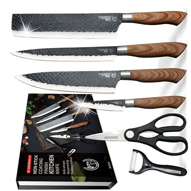 Stainless Steel Kitchen Knife Set Japanese Damascus Pattern Cleaver Chef Knives - Fresh Stock Dated January 2026