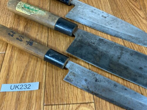 Japanese Chef's Kitchen Knife Set 3 Piece YANAGIBA NAKIRI DEBA from Japan UK232 - Fresh Stock Dated January 2026