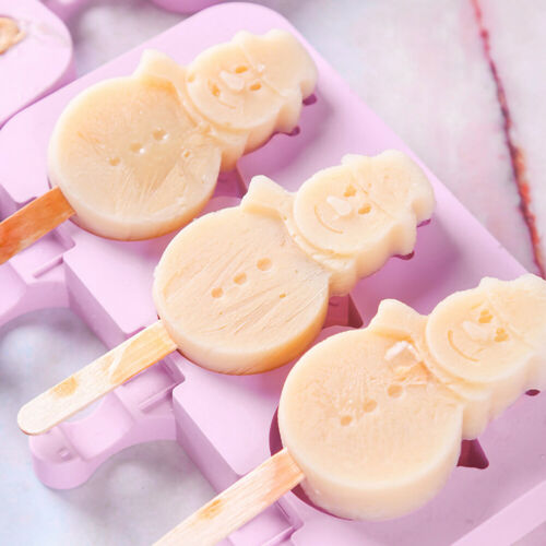 DIY Silicone Ice Cream Mold Reusable Ice Cube Tray Maker Kit with 50 Wooden Cane - Fresh Stock Dated February 2026