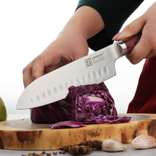 Razor sharp 7 inch santoku knife German stainless steel blade cutlery tools USA - Fresh Stock Dated January 2026