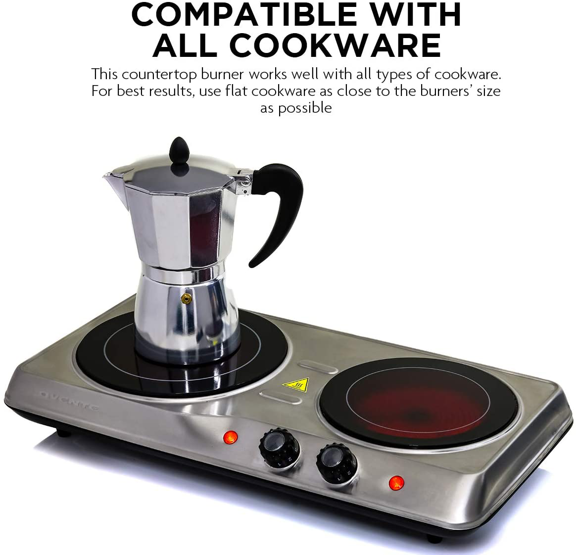 Dual Plate Electric Countertop Burner Portable Cooker Stove Electric Infrared - Fresh Stock Dated February 2026