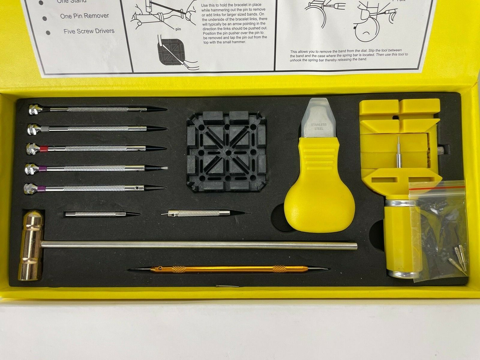 Invicta Watch Band link repair kit hammer punch pins screw drivers case ITK002 - Fresh Stock Dated December 2025