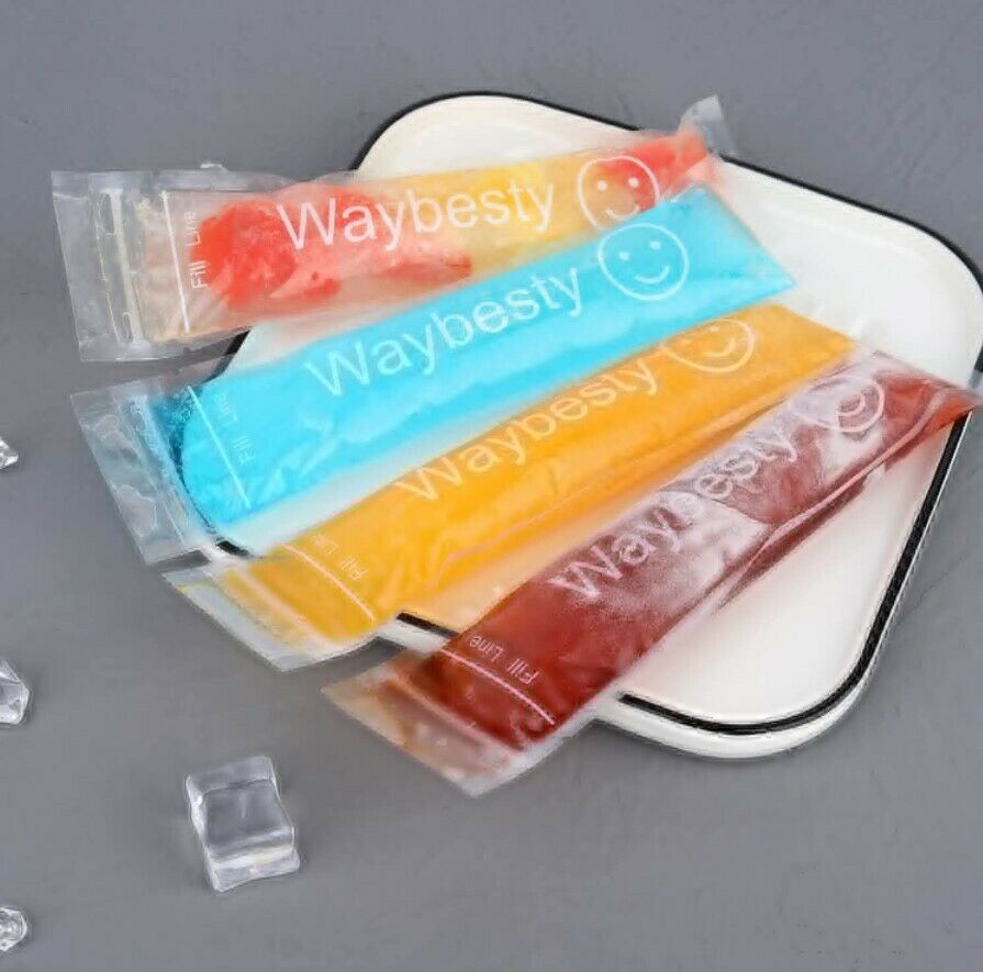 150 PCs Disposable Ice Popsicle Molds Bags Pouch Freeze Pops Bag Zip Seals New - Fresh Stock Dated February 2026