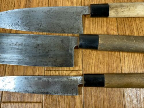 Japanese Chef's Kitchen Knife Set 3 Piece YANAGIBA NAKIRI DEBA from Japan UK232 - Fresh Stock Dated January 2026