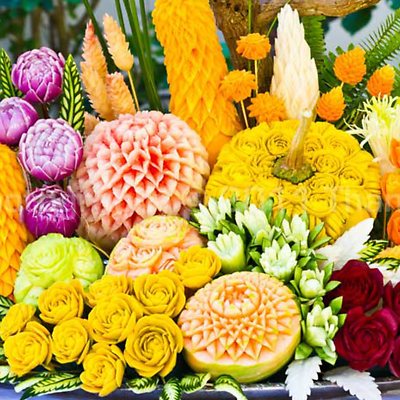 set 3 pcs Thai Fruit Carving knife stainless steel vegetable kitchen tools - Fresh Stock Dated January 2026