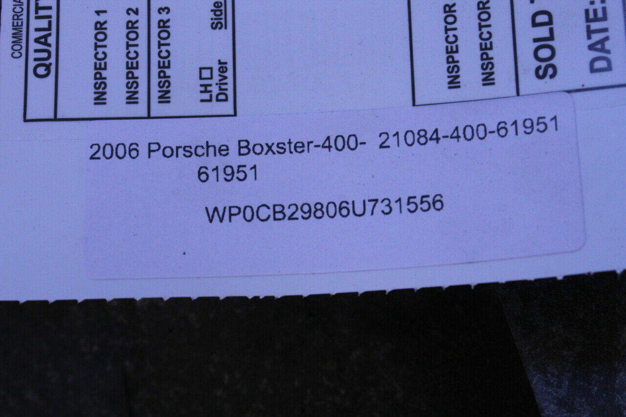 2006 Porsche Boxster-400-61951 - Fresh Stock Dated December 2025