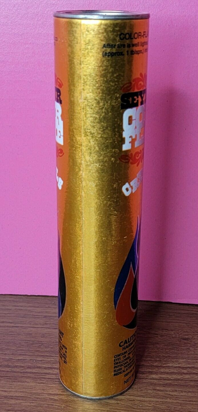 VTG Seymour Color Flame Crystals Fireplace 1 lb Canister Campfire Vivid Colors - Fresh Stock Dated December 2025