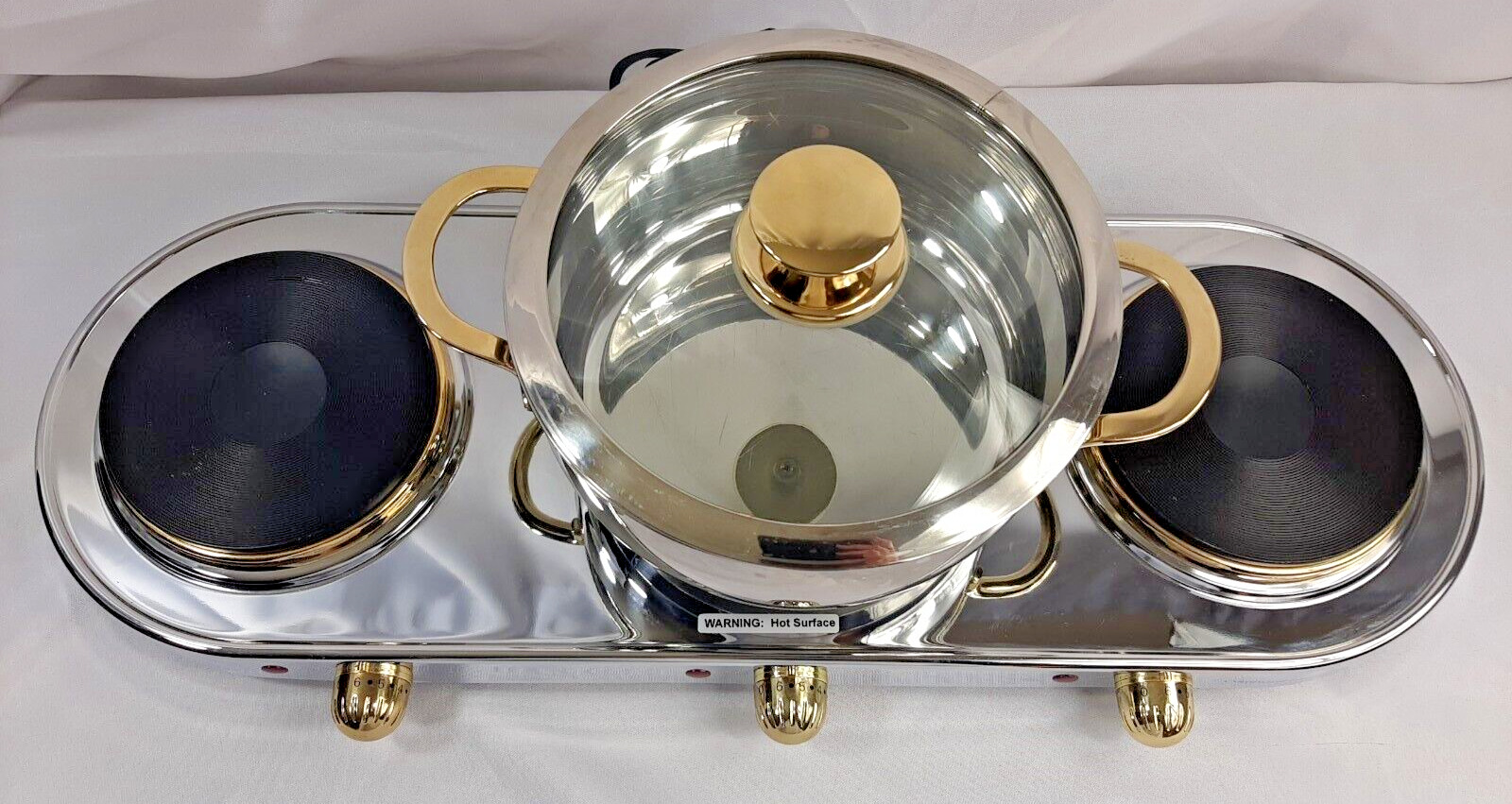 Cuisine Cookware Command Performance Gold MK-337 Triple Burner with 3 Qt Pot - Fresh Stock Dated February 2026